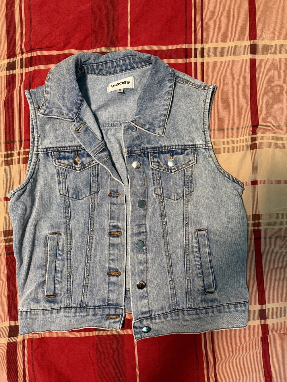 Vigoss Light Blue Denim Women's Sleeveless Vest